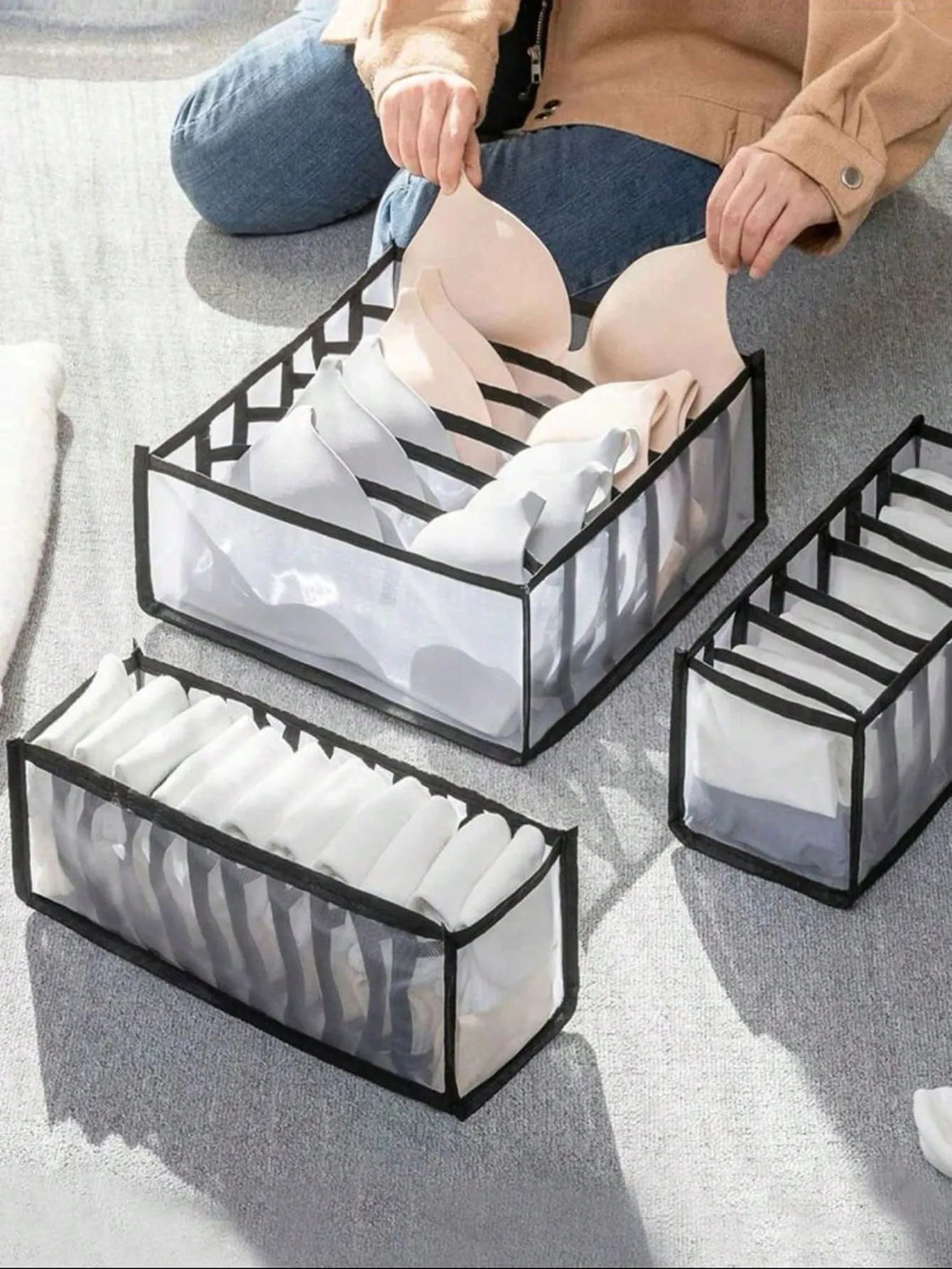 1 Underwear Compartment Organizer Socks Underwear Storage Box Drawer Storage Organizer Bag