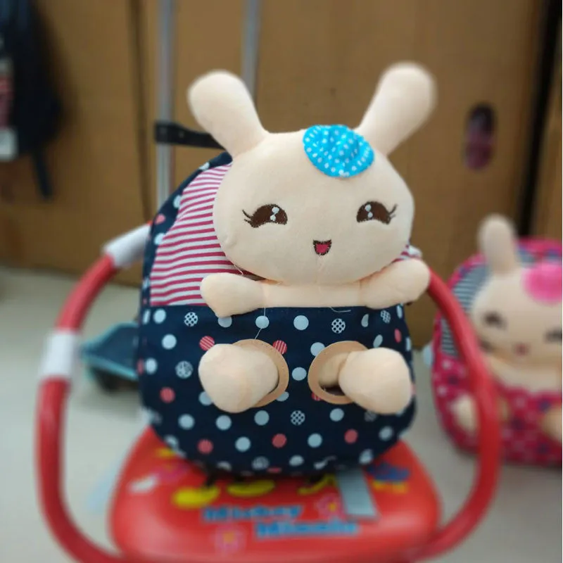 25cm Rabbit Kids School Backpack with Removable Doll - Free Shipping to N.A.