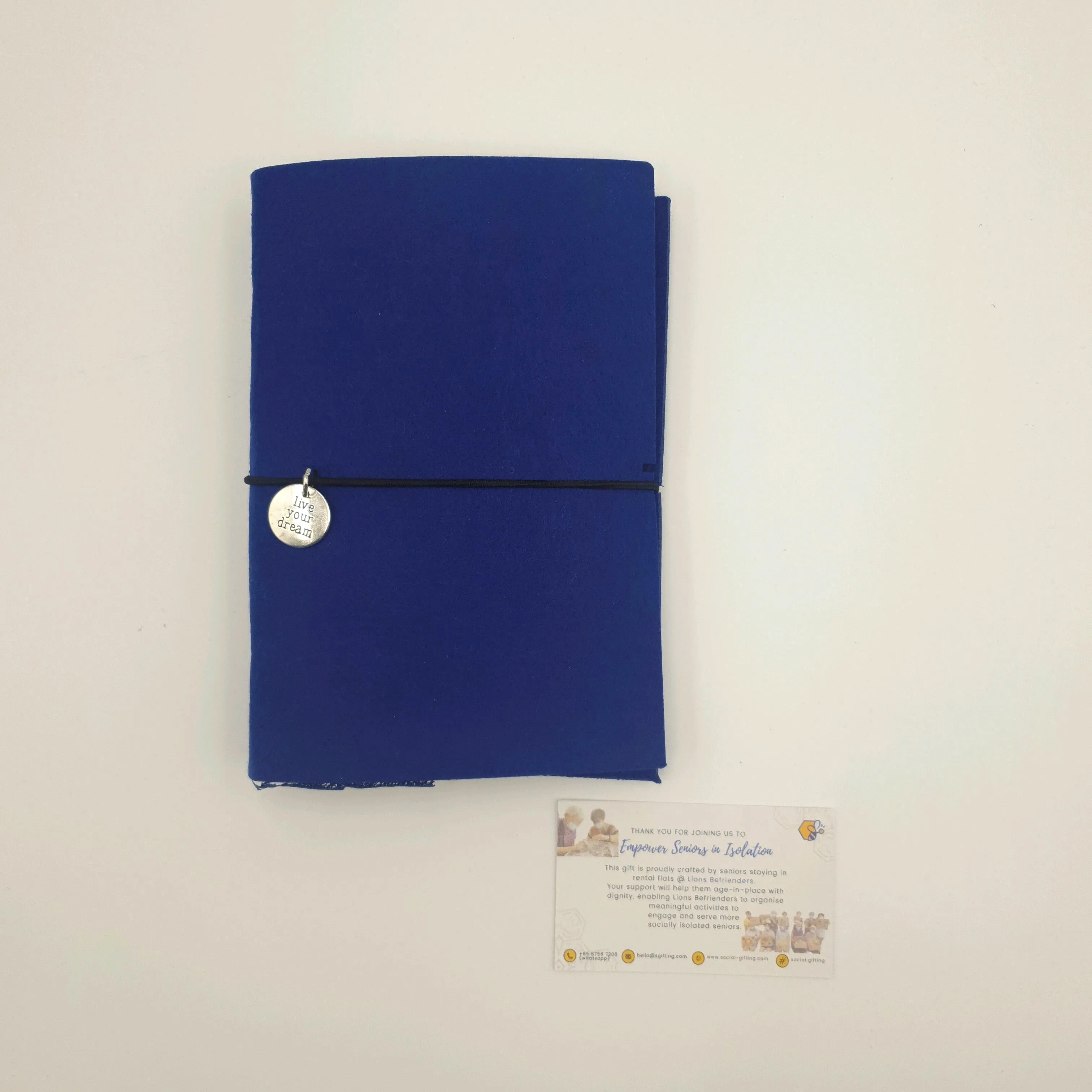 A6 Felt Binder Journal with Motivational Charm and Pen