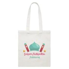 Aidiladha Cute Mosque Dome Addname White White Canvas Bag