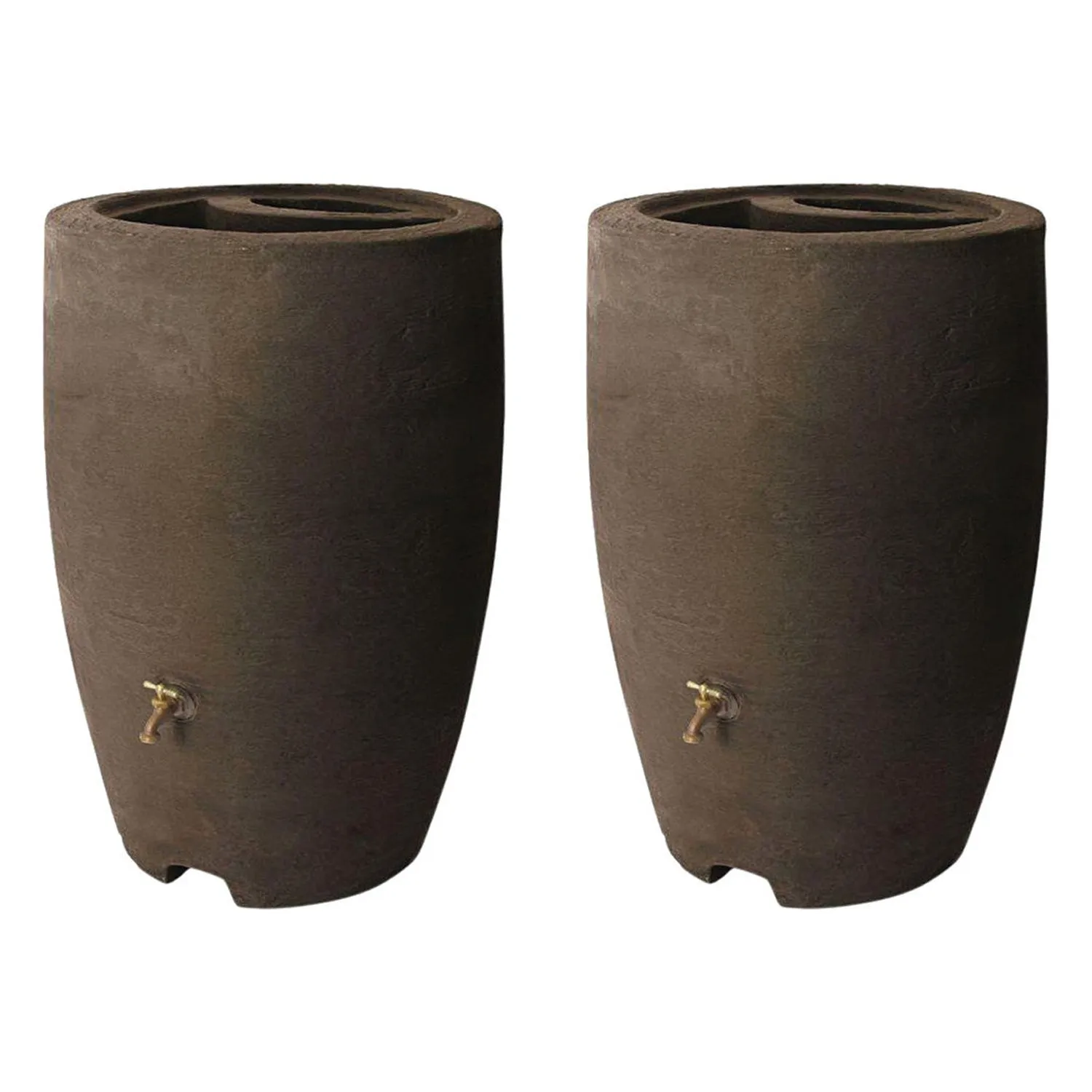 Algreen Athena 50 Gallon Plastic Rain Water Collection Drum Barrel (2 Pack)