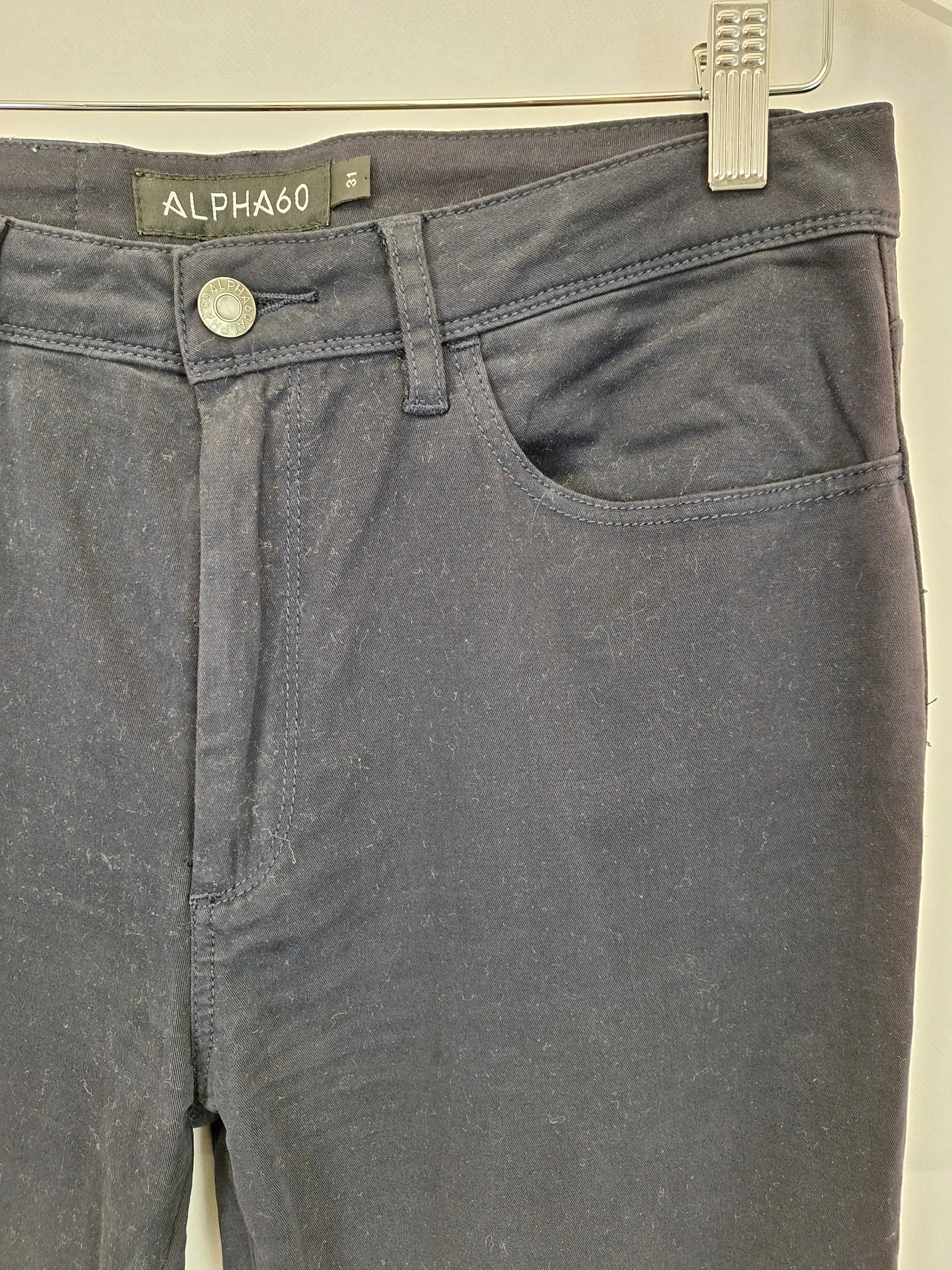 Alpha60 Navy Slim Leg Casual Pants Size 12