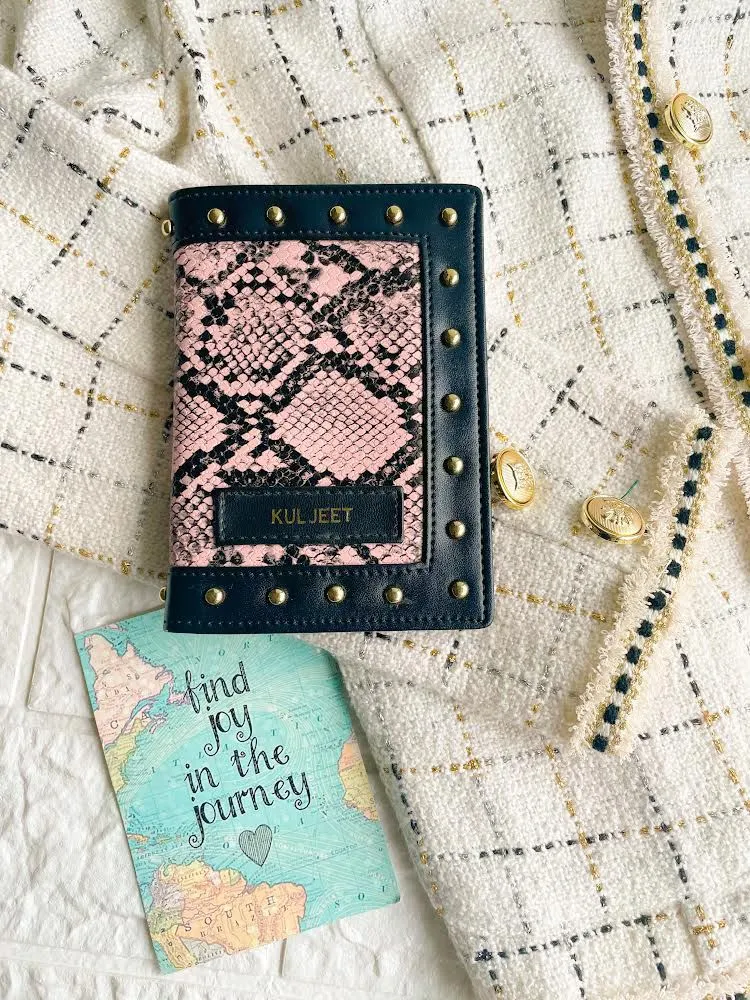 ANIMAL PRINT WITH STUD WORK PASSPORT COVER