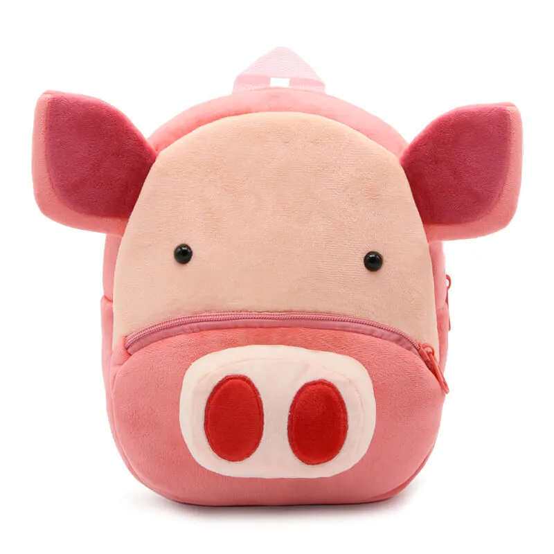 Anykidz 3D Pink Pig Kids School Backpack Cute Cartoon Animal Style Children Toddler Plush Bag Perfect Accessories For Boys and Girls