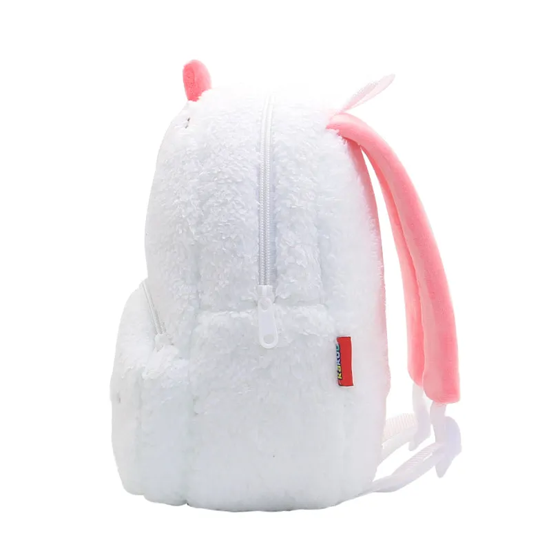 Anykidz 3D White Alpaca Kids School Backpack Cute Cartoon Animal Style Children Toddler Plush Bag Perfect Accessories For Boys and Girls