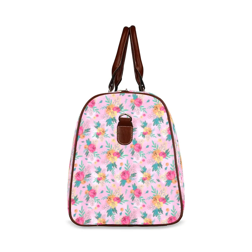 Australian Floral Pink Waterproof Travel Bag/Small (Model 1639)