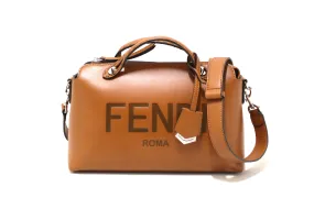 Authentic Fendi Brown Leather By the Way Medium Boston Bag