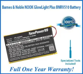 Barnes & Noble NOOK GlowLight Plus BNRV510 Battery Replacement Kit with Special Installation Tools, Extended Life Battery & Full One Year Warranty