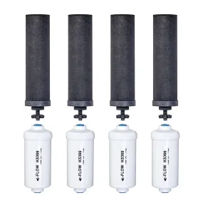 Berkey - 4 (BB9) Replacement Filters & 4 Fluoride Water Filters (PF2)