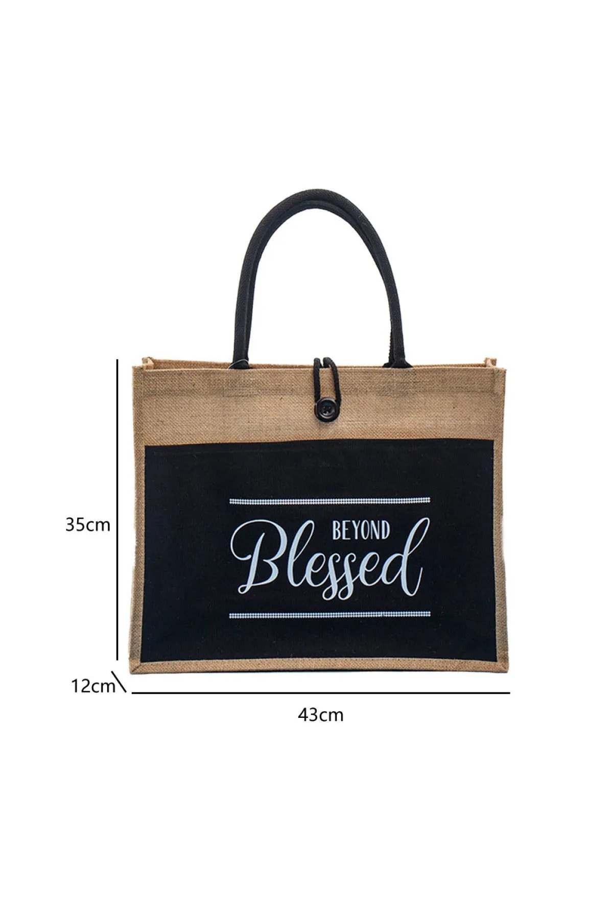 BEYOND Blessed Printed Vintage Burlap Bag