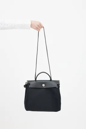 Black Canvas & Leather 31 Herbag PM Two-Way Shoulder Bag