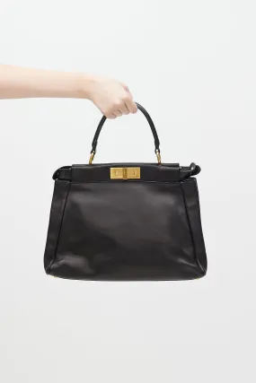 Black Leather Peekaboo Medium Bag