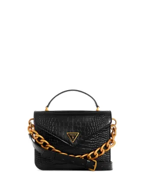 Black Retour Croco Crossbody Bag