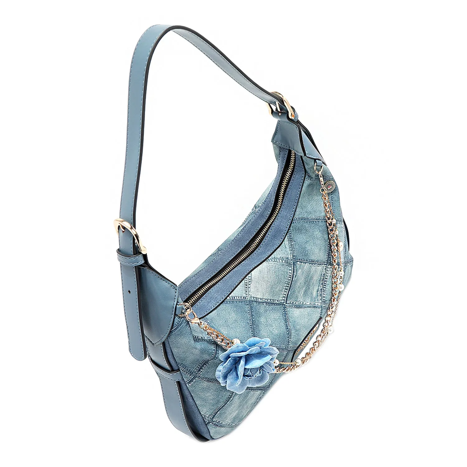 BLUE FLOWER SHOULDER BAG