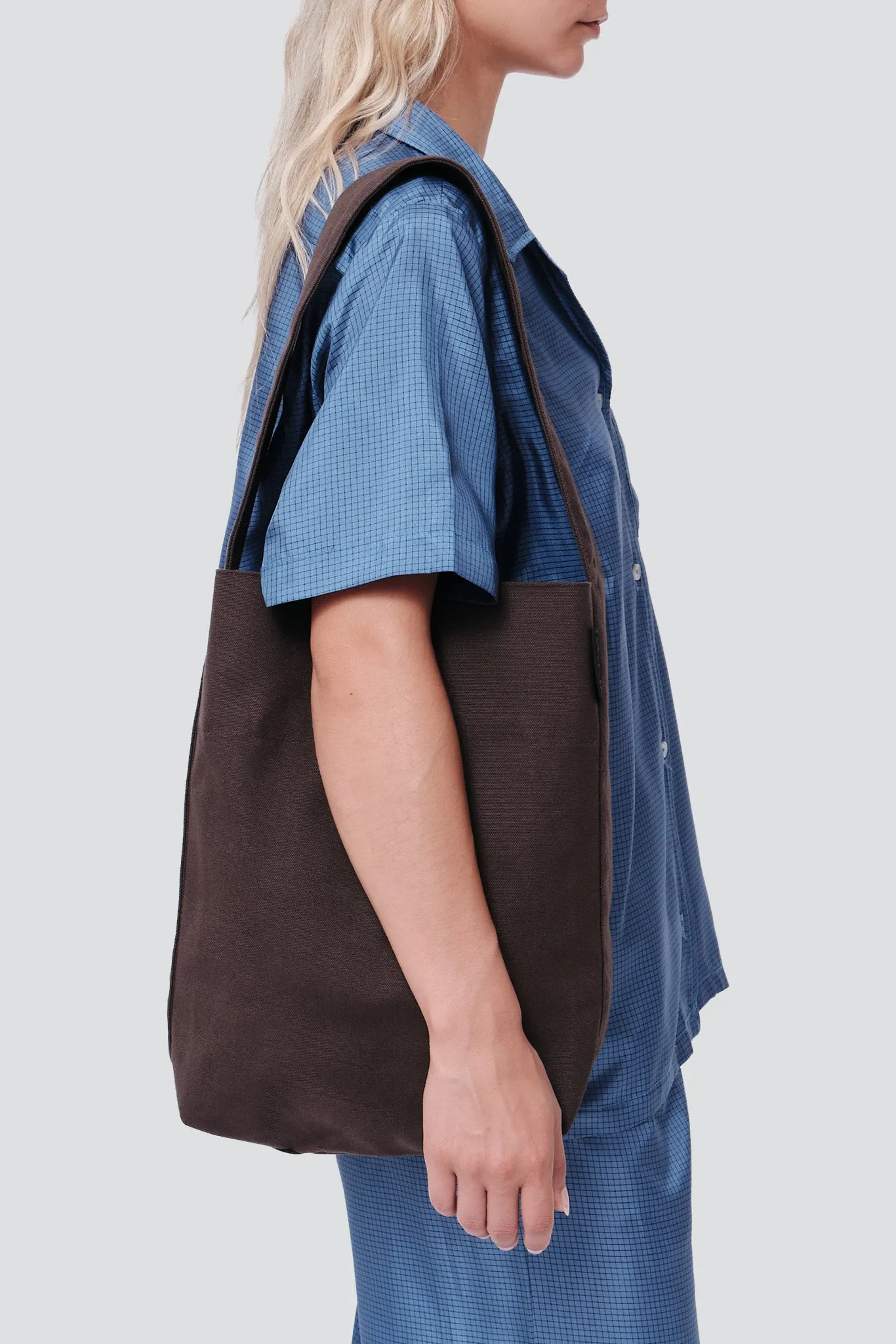 Bourbon Water Repellant Cotton Midi Bucket Tote