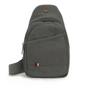 Canvas Crossbody Sling Bag - Grey