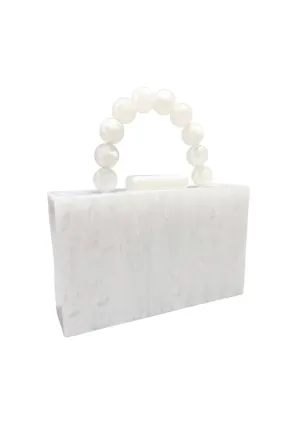 Cecelia Clutch - Pearl White