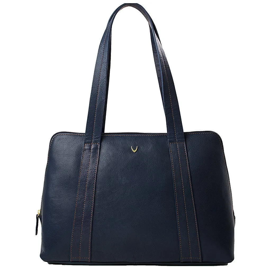 Cerys Leather Multi-Compartment Tote in Blue