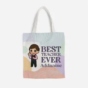 Chibi Best Teacher Ever Pastel Melody - Chinese Male Teacher Full Print Tote Bag