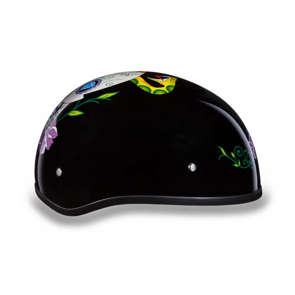 Close Out Clearance Daytona Helmets D6-DS ‘Skull Cap’ Diamond Skull Half Face Helmet