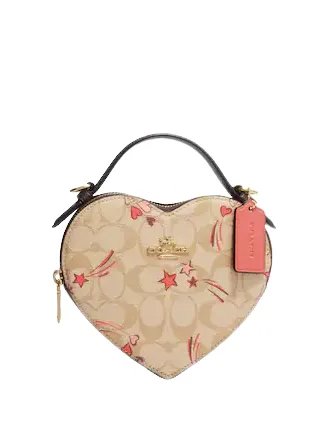 Coach Heart Crossbody In Signature Canvas With Heart And Star Print