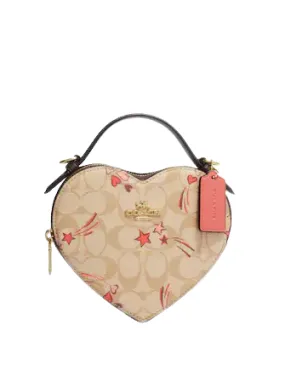 Coach Heart Crossbody In Signature Canvas With Heart And Star Print