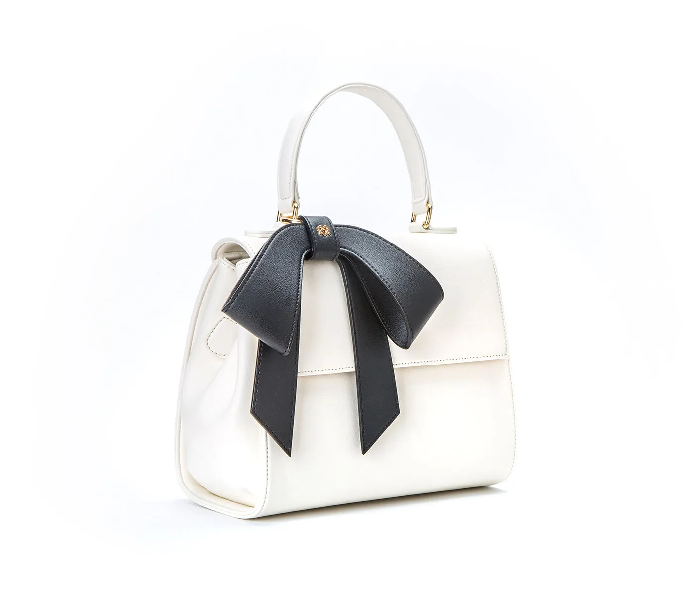 Cottontail - White Black Vegan Leather Bag