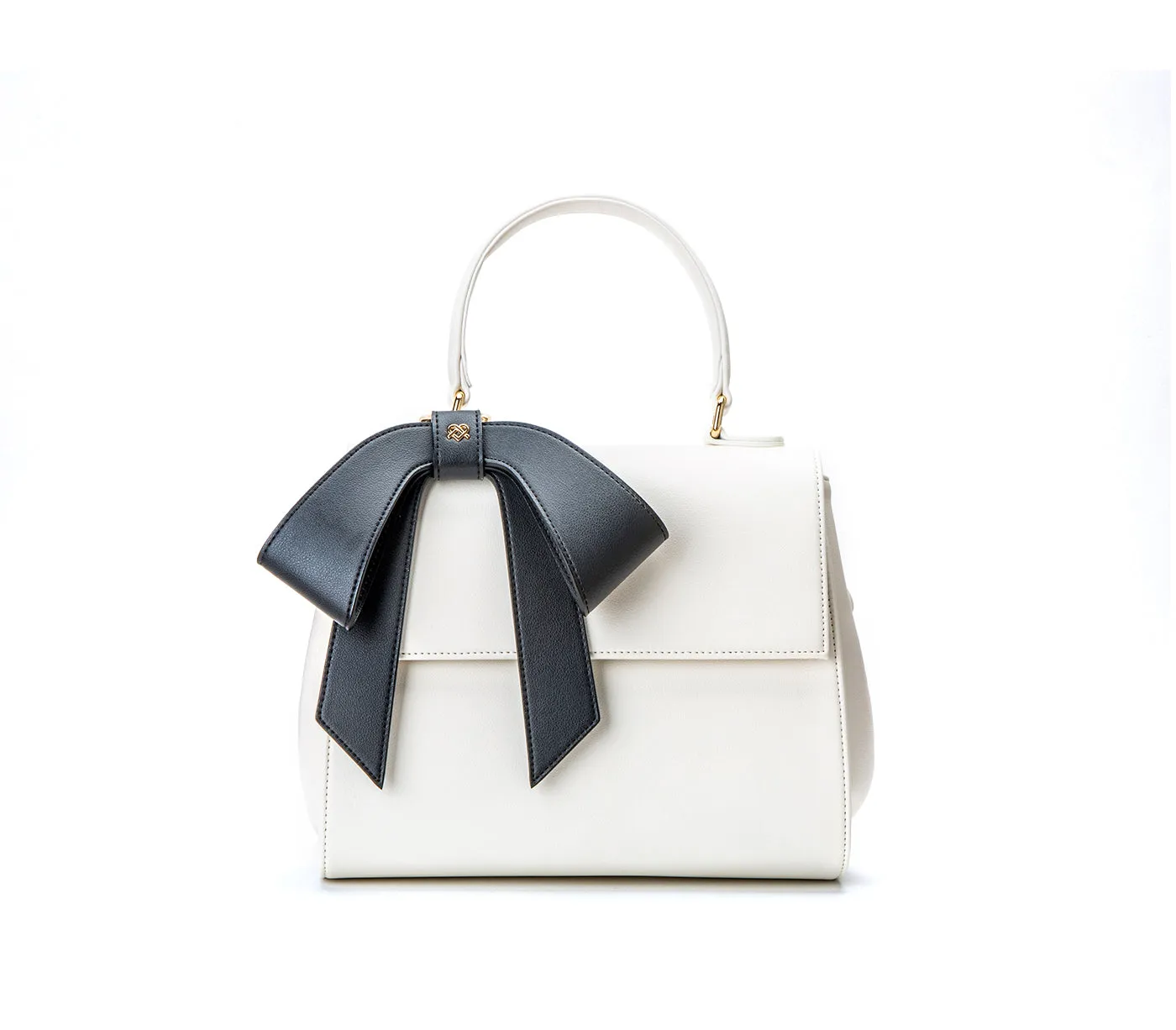 Cottontail - White Black Vegan Leather Bag