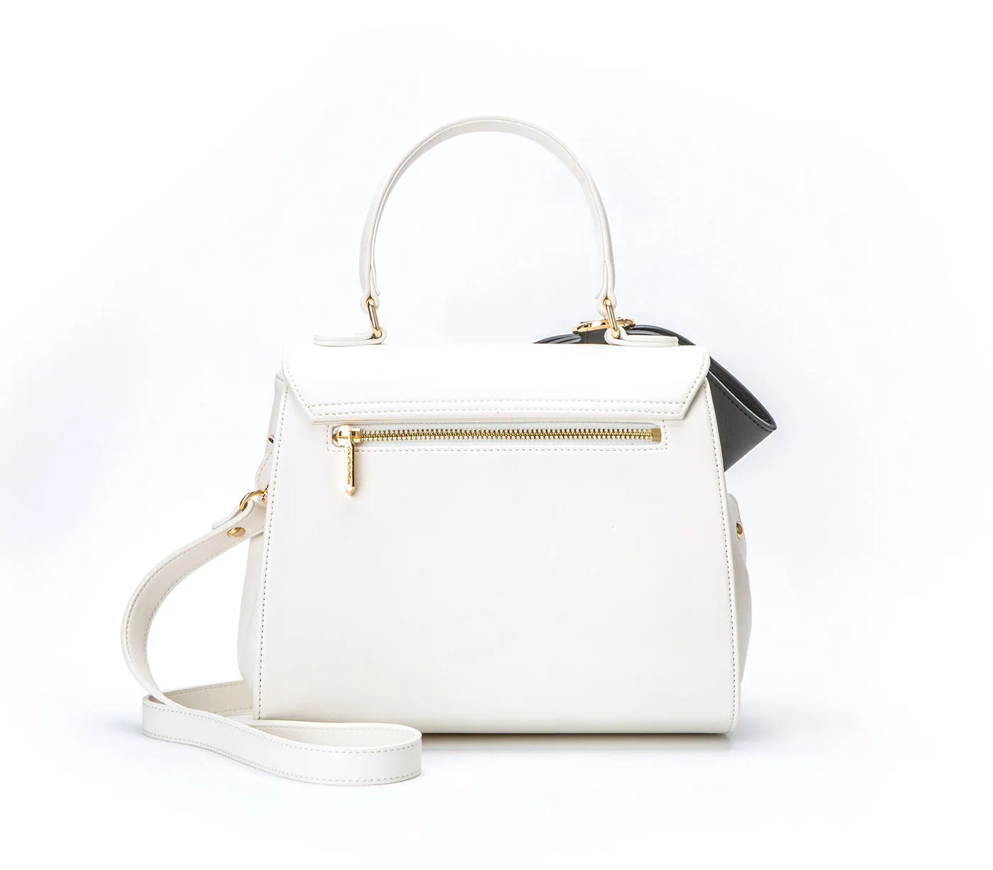 Cottontail - White Black Vegan Leather Bag