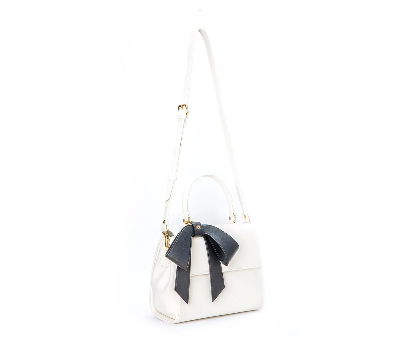 Cottontail - White Black Vegan Leather Bag