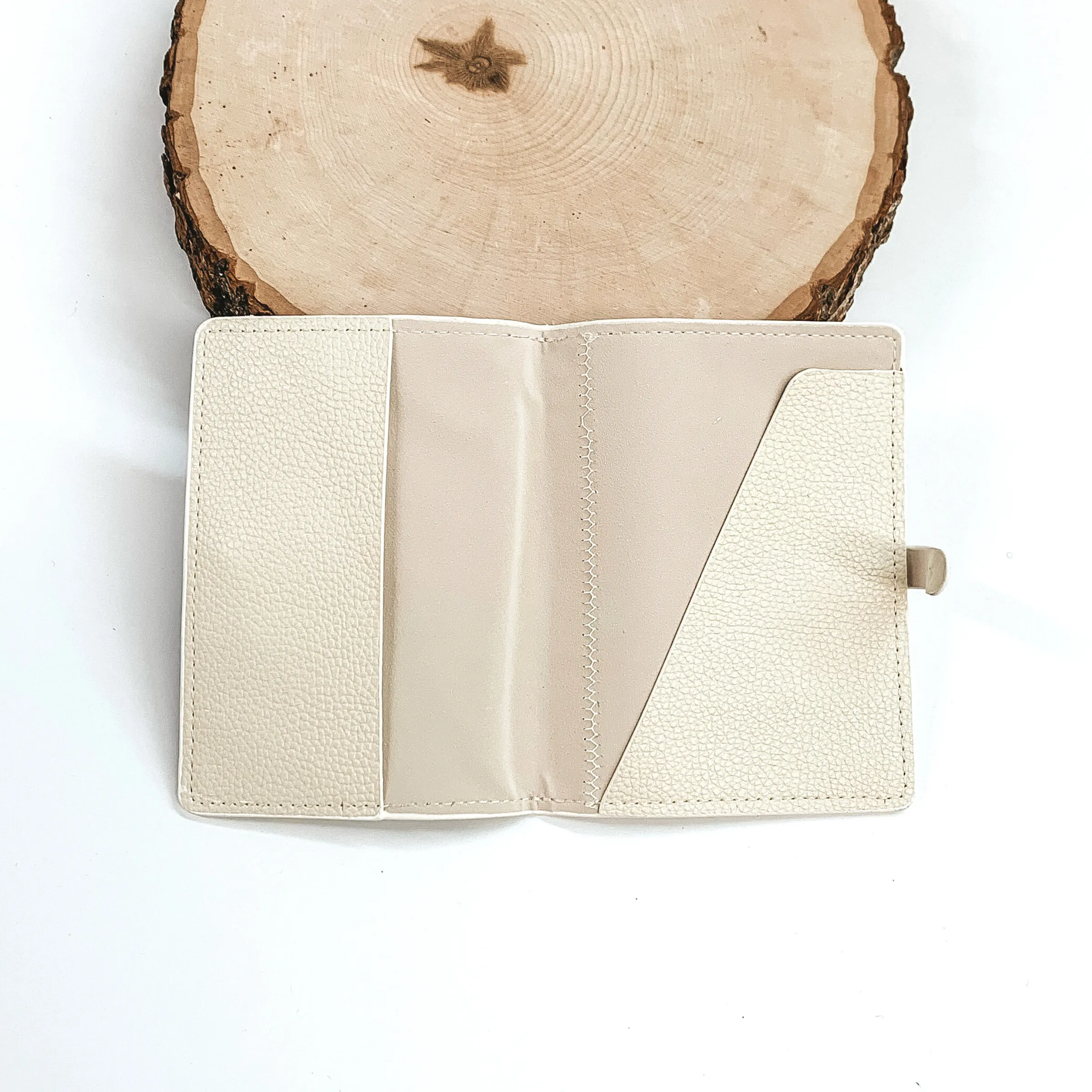 Cow Print Passport Wallet in Ivory