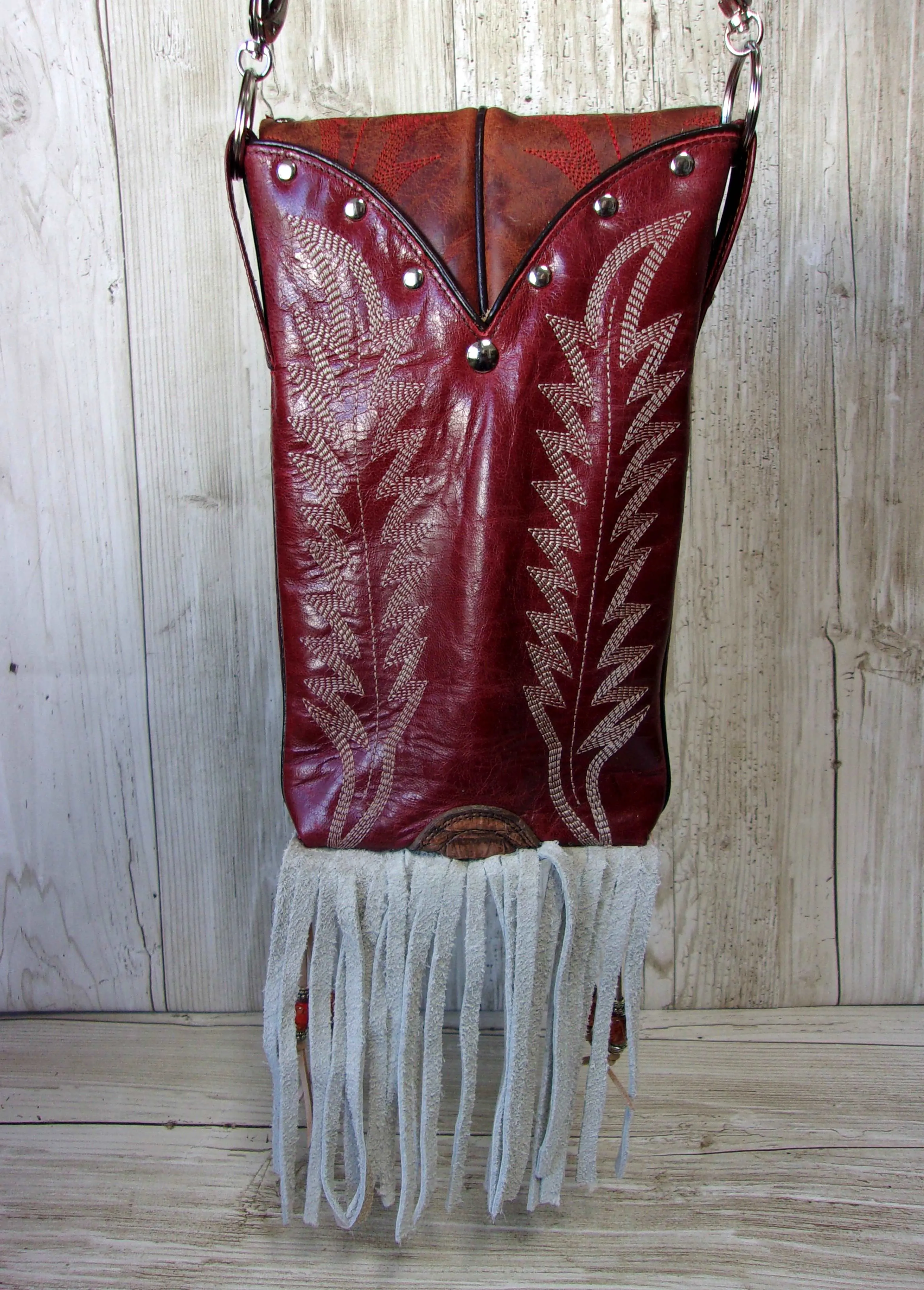 Cowboy Boot Crossbody Fringe Hipster Bag HP843