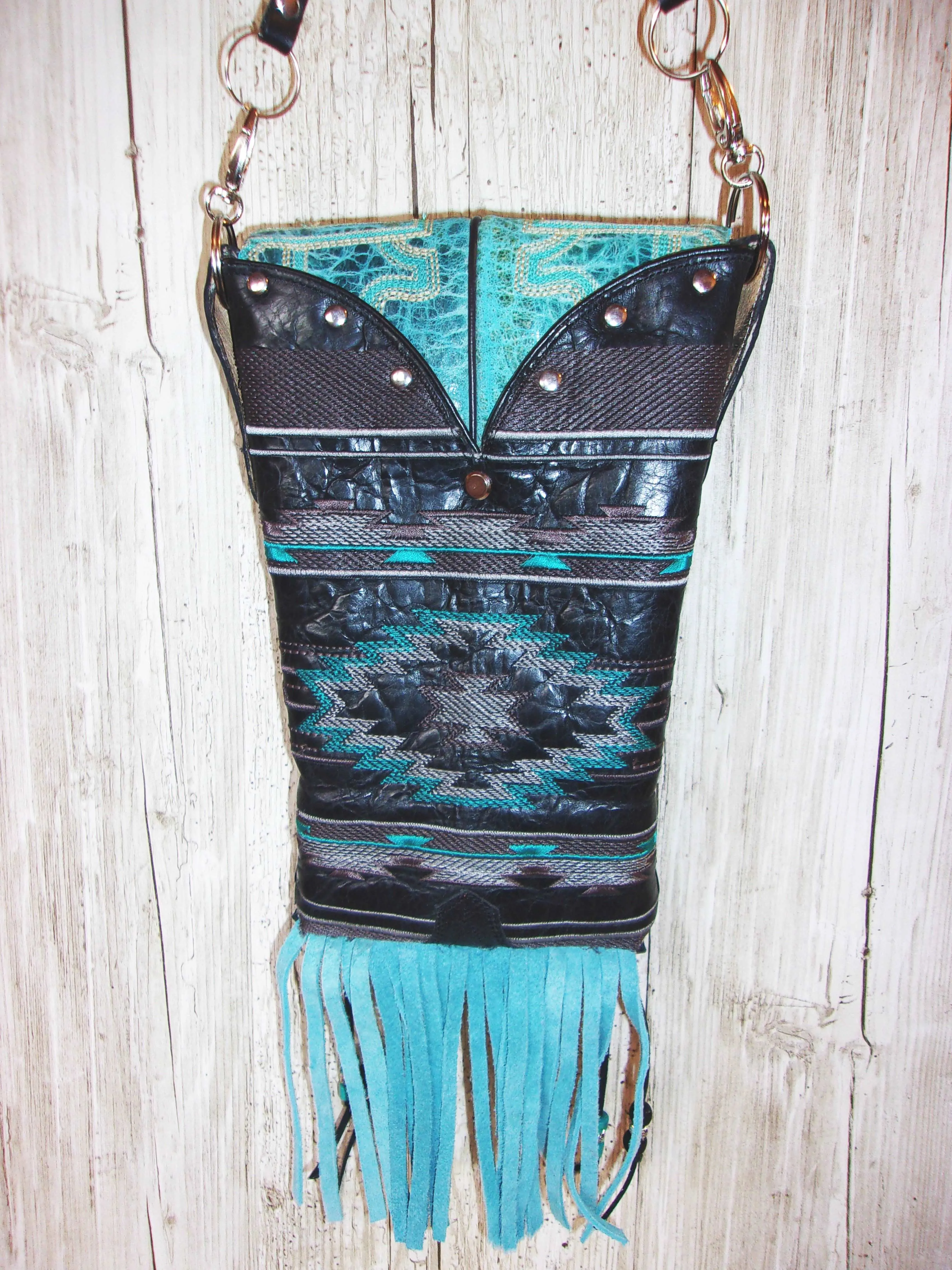 Cowboy Boot Crossbody Fringe Hipster Bag HP963