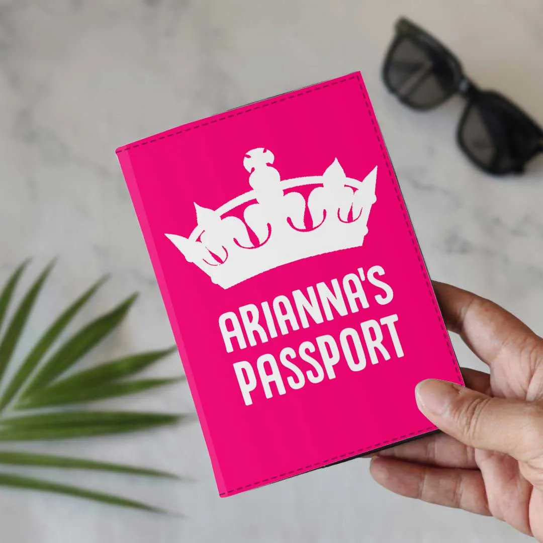 Custom Passport Cover for Girl - Pink Prinscess