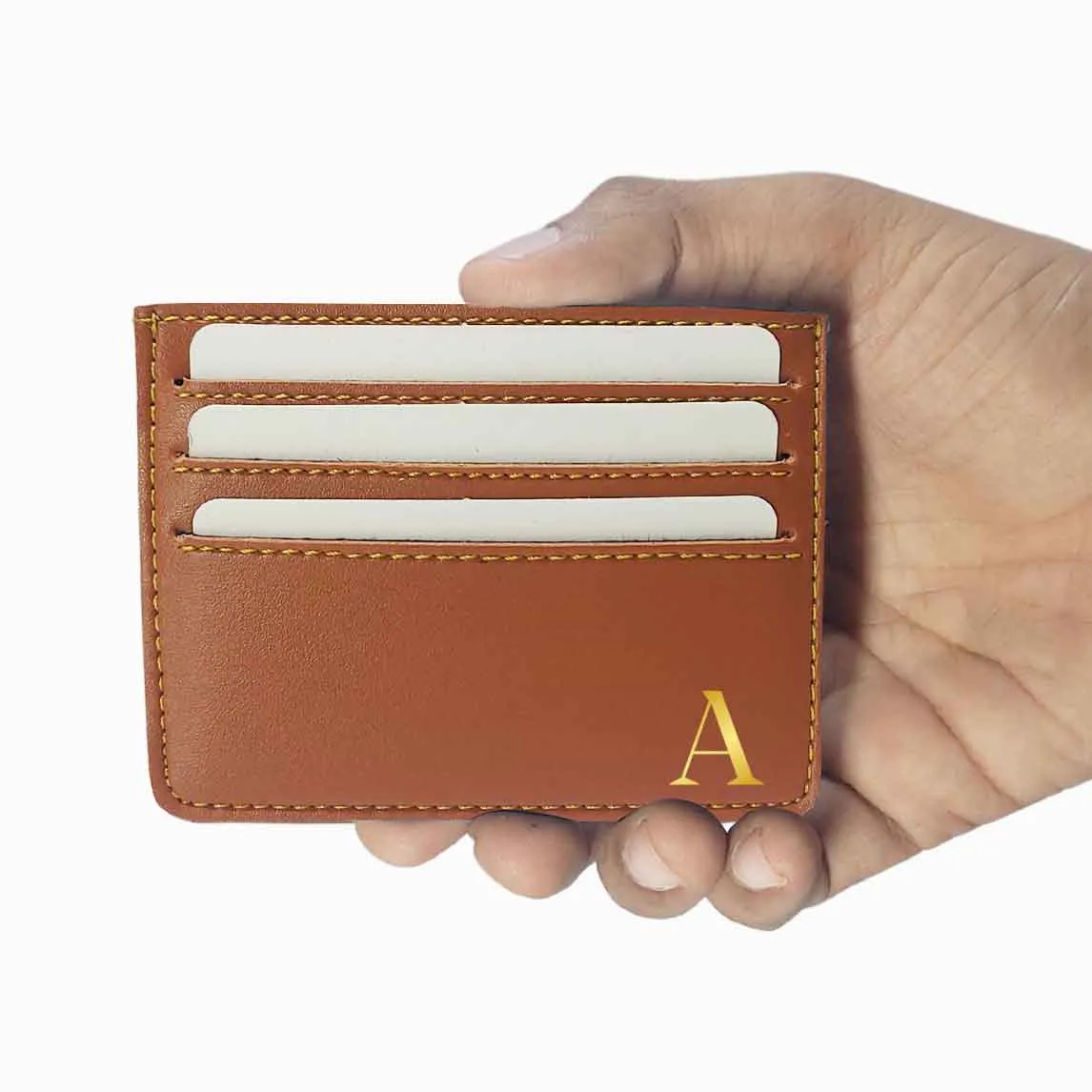 Custom PU Leather Business Card Holder for Men - Monogram