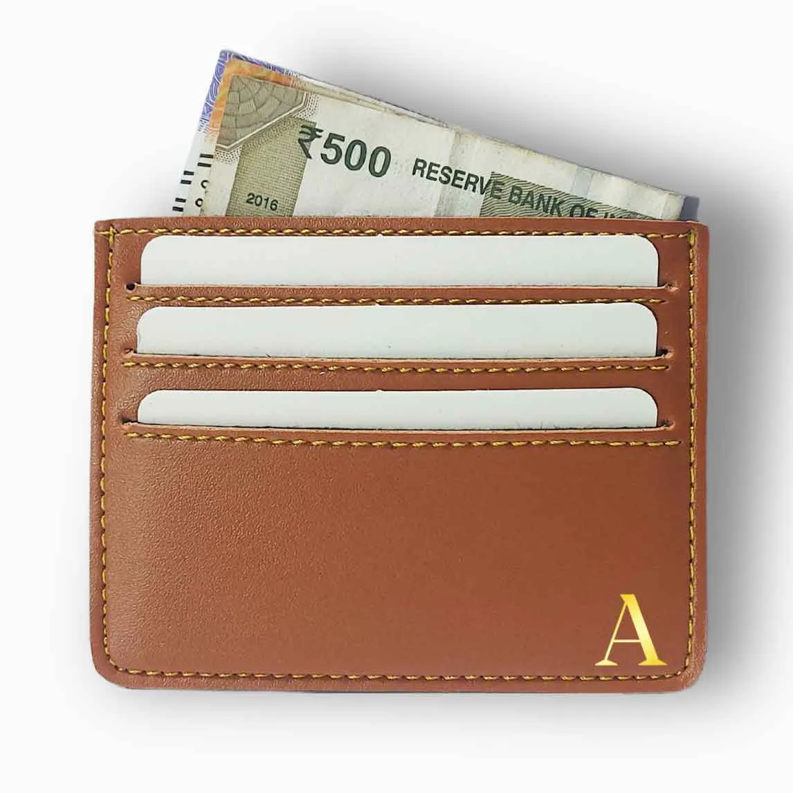 Custom PU Leather Business Card Holder for Men - Monogram