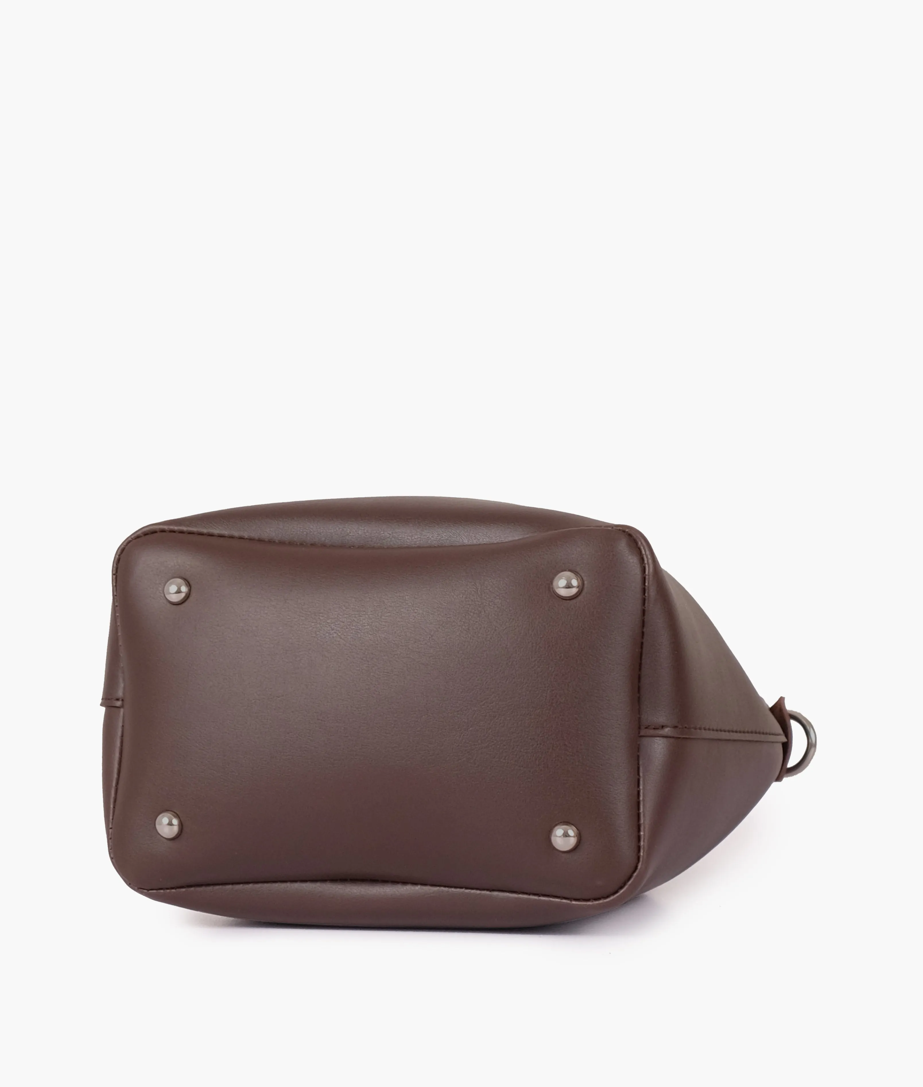 Dark brown bucket bag