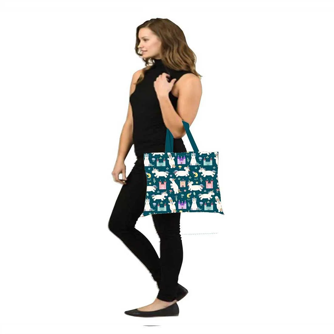 Designer Tote Bag With Zip Beach Gym Travel Bags -  Unicorns and Home