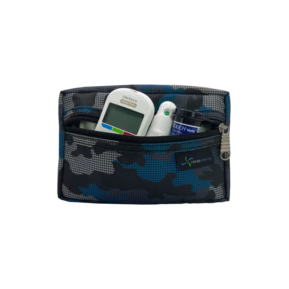 Diabetes Insulated Travel Bag- Blue Digital Camo