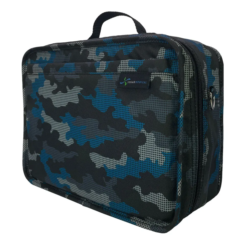 Diabetes Insulated Travel Bag- Blue Digital Camo