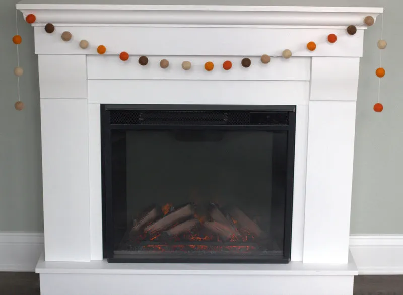 Fall Felt Ball Garland- Brown & Orange