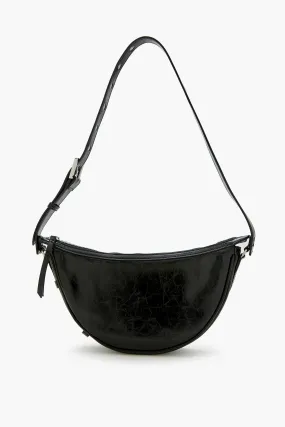 Faux Leather Crescent Crossbody Bag