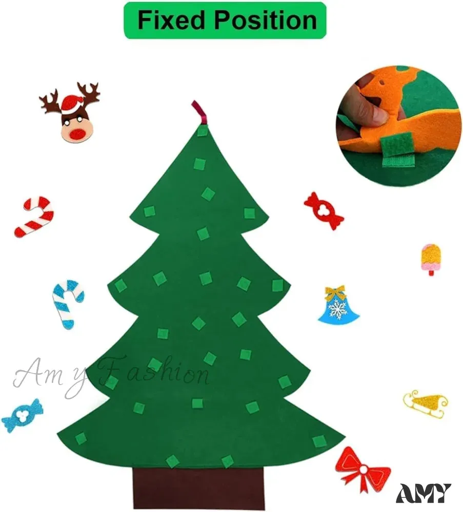 Felt Christmas Tree for Kids with Glitter Ornaments - 3ft