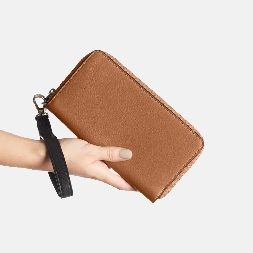 Fiona Zipper wallet for women with wrist strap