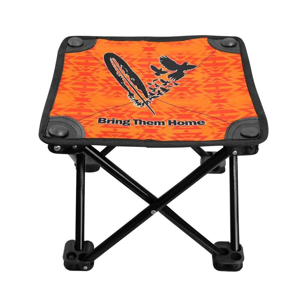 Fire Colors and Turquoise Orange Bring Them Home Folding Fishing Stool