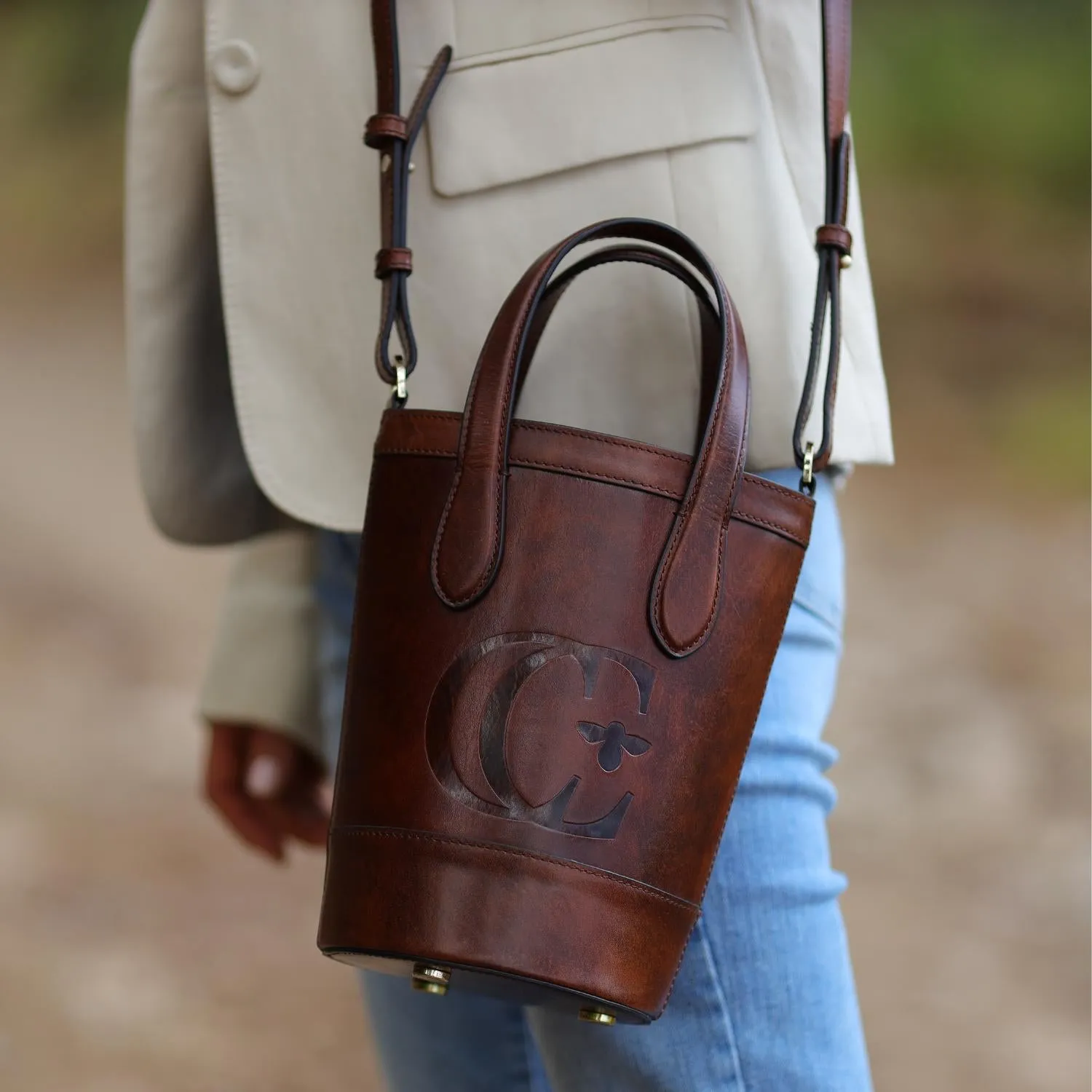 Forever Alice Bucket Bag - Cognac Hand Finished Luxury Leather