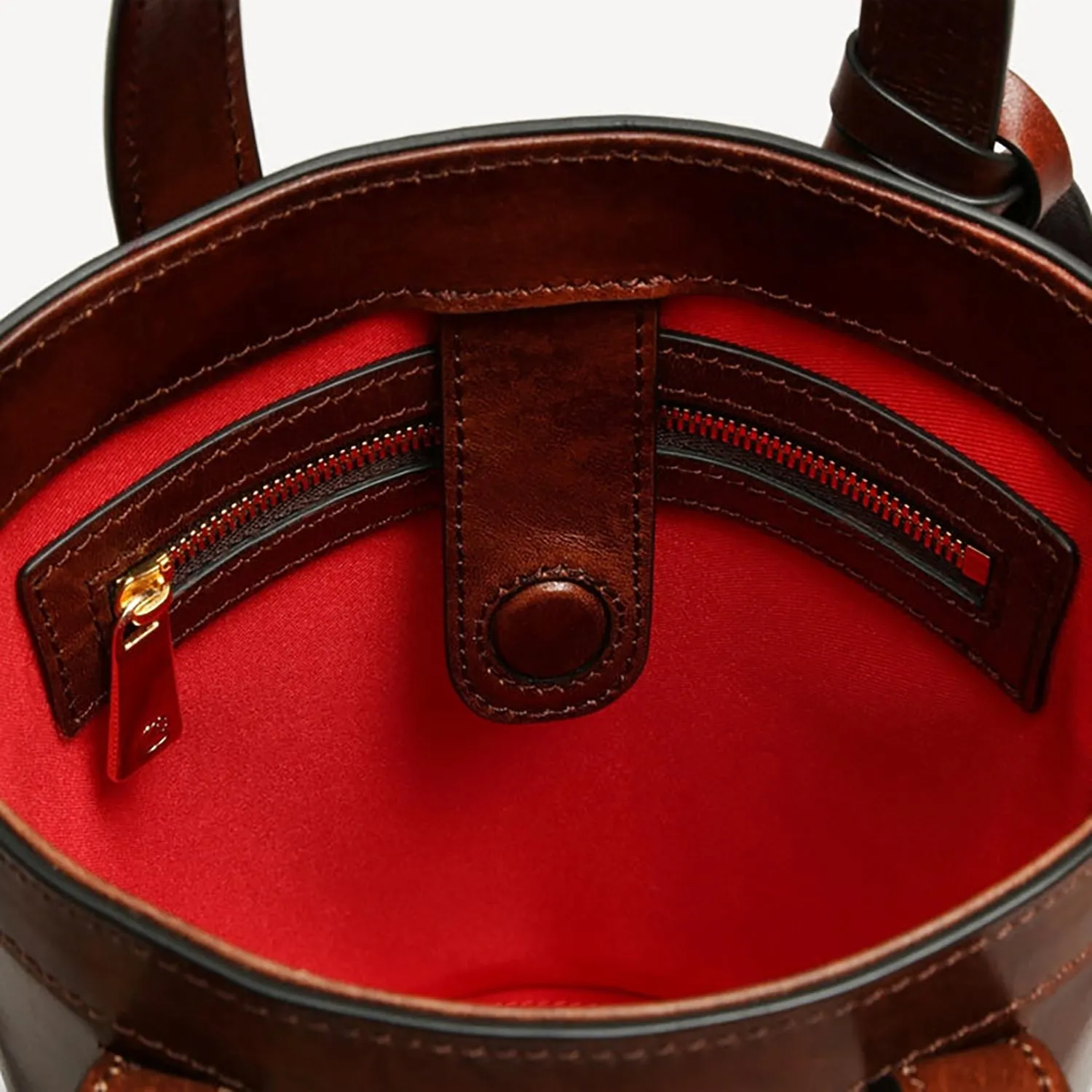 Forever Alice Bucket Bag - Cognac Hand Finished Luxury Leather