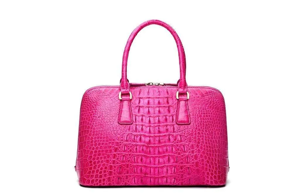 Genuine Crocodile Leather Promenade Shell Handbag For Women