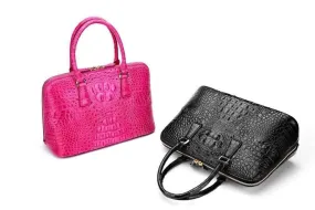 Genuine Crocodile Leather Promenade Shell Handbag For Women