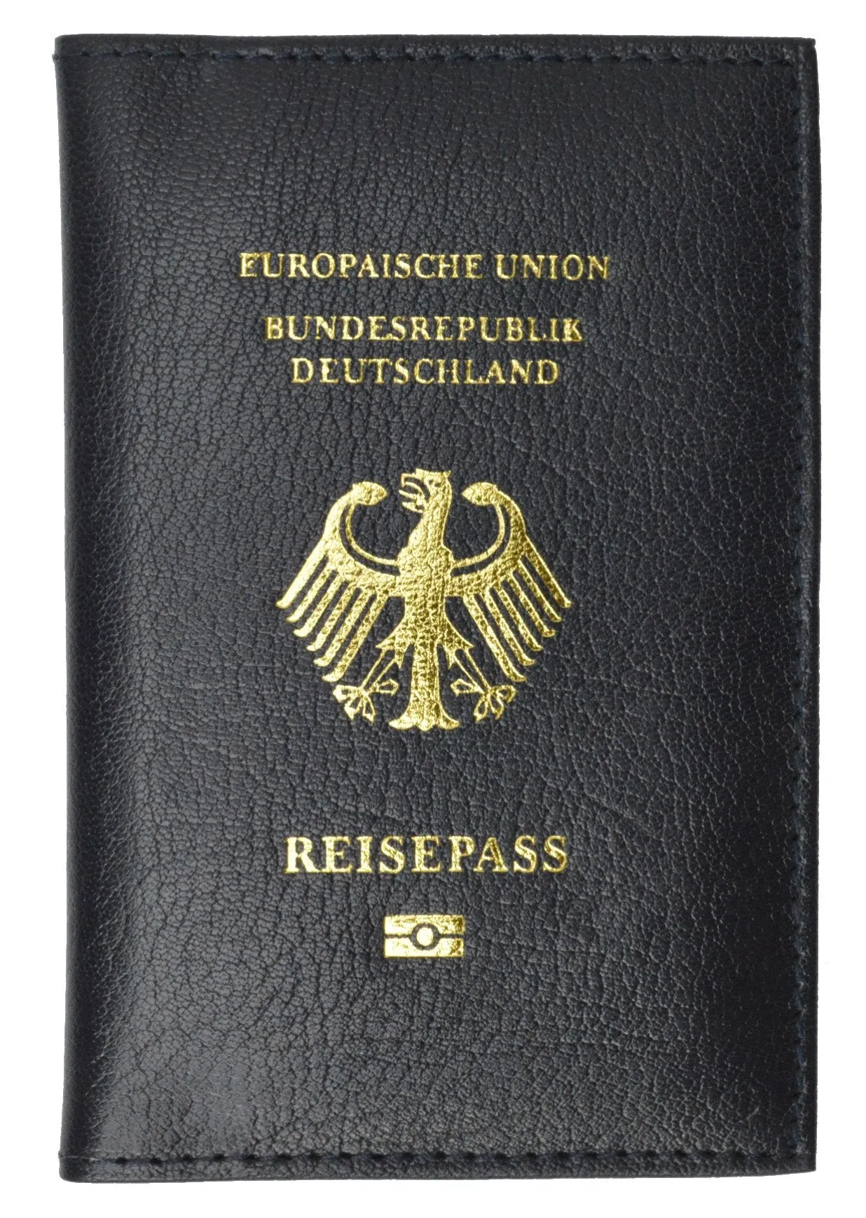 Genuine Leather Passport Wallet, Cover, Credit Card Holder with German Emblem Imprint for International Travel 601 Germany